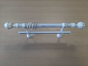 Карниз + U-шина / 1,3 м / Белый с серебром 