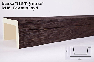 Балка Уникс М16 Темный Дуб с заглушками